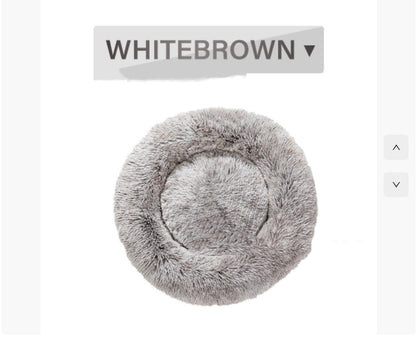 Round Plush Cat Bed – Cozy Nest Pad for Autumn & Winter Comfort