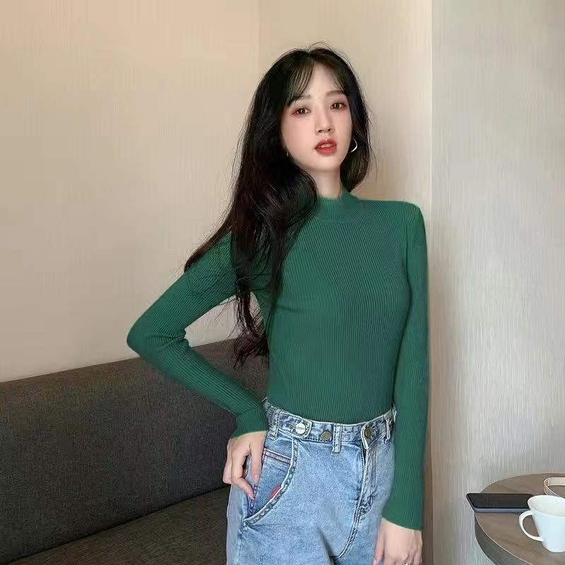 Pull Col Mi-Haut Slim Manches Longues – Élégance Automnale
