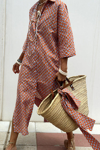Robe Chemise Rayée avec Ceinture