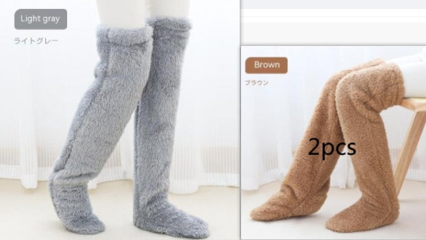 Chaussettes longues et douces au-dessus du genou – chaleur hivernale et confort absolu