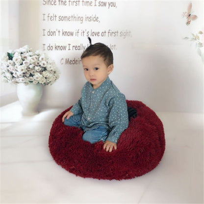 Round Plush Cat Bed – Cozy Nest Pad for Autumn & Winter Comfort