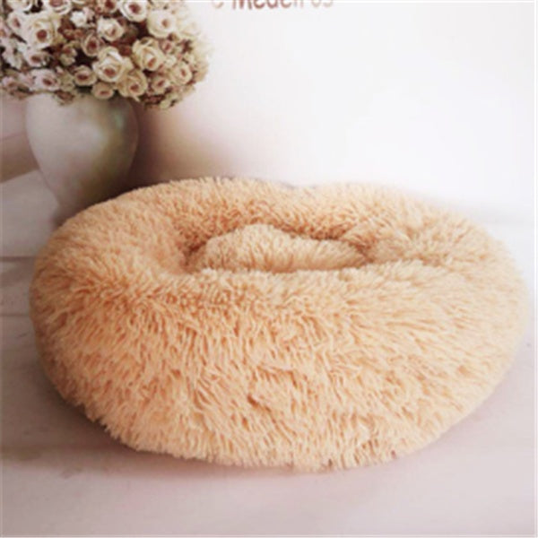 Round Plush Cat Bed – Cozy Nest Pad for Autumn & Winter Comfort