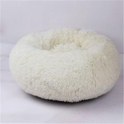 Round Plush Cat Bed – Cozy Nest Pad for Autumn & Winter Comfort