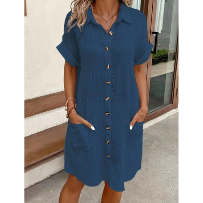 Robe Boutonnée Multi-Poches – Rigama Confort Facile