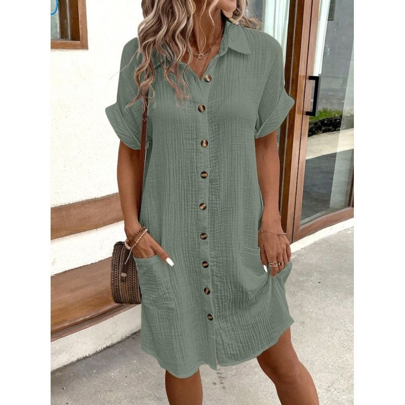 Robe Boutonnée Multi-Poches – Rigama Confort Facile