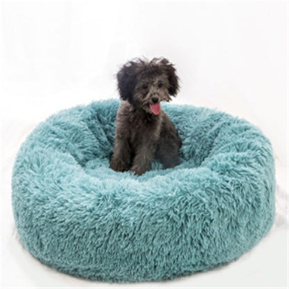 Round Plush Cat Bed – Cozy Nest Pad for Autumn & Winter Comfort