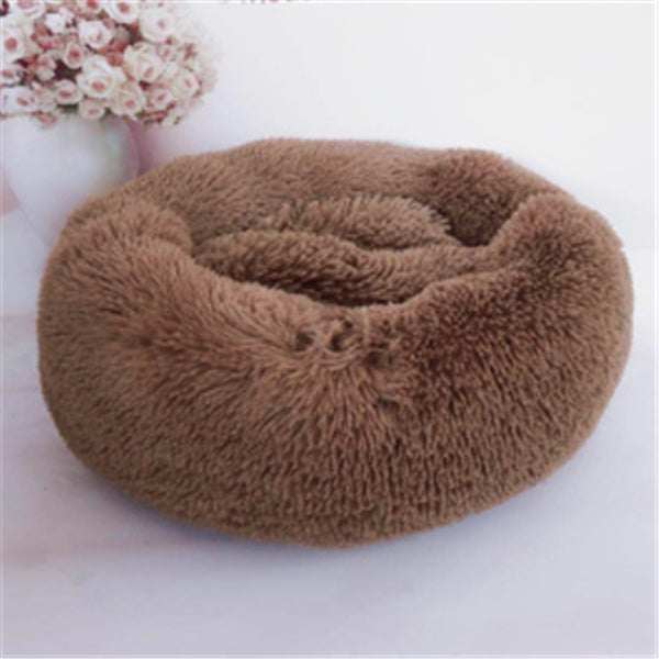 Round Plush Cat Bed – Cozy Nest Pad for Autumn & Winter Comfort