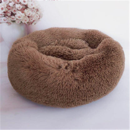Round Plush Cat Bed – Cozy Nest Pad for Autumn & Winter Comfort