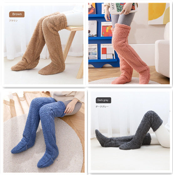 Chaussettes longues et douces au-dessus du genou – chaleur hivernale et confort absolu
