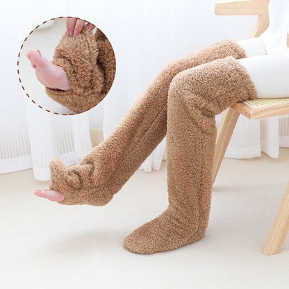 Chaussettes longues et douces au-dessus du genou – chaleur hivernale et confort absolu