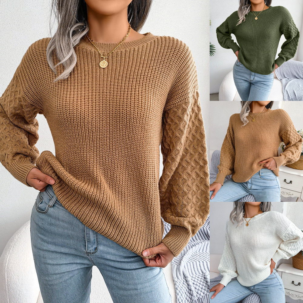 Pull Tricoté Lantern Automne-Hiver – Manches Longues pour Femme