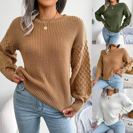 Pull Tricoté Lantern Automne-Hiver – Manches Longues pour Femme
