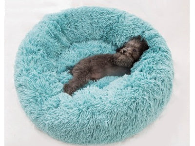 Round Plush Cat Bed – Cozy Nest Pad for Autumn & Winter Comfort