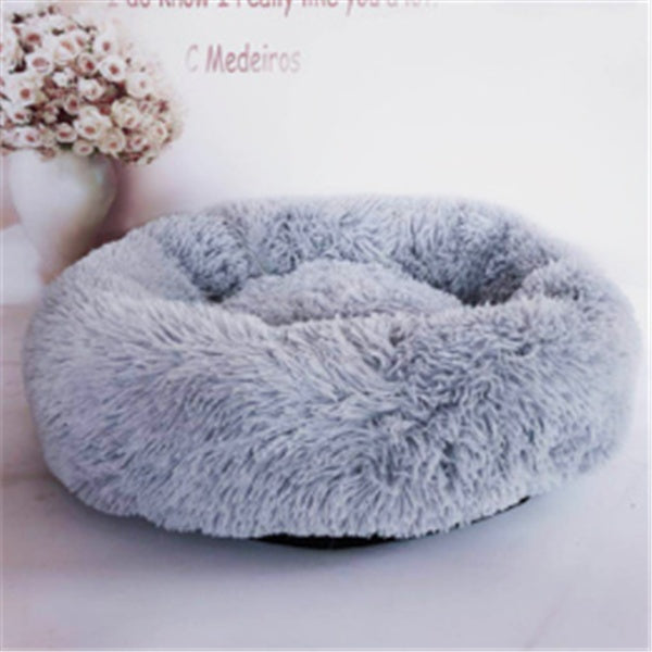 Round Plush Cat Bed – Cozy Nest Pad for Autumn & Winter Comfort
