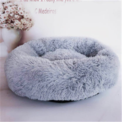Round Plush Cat Bed – Cozy Nest Pad for Autumn & Winter Comfort