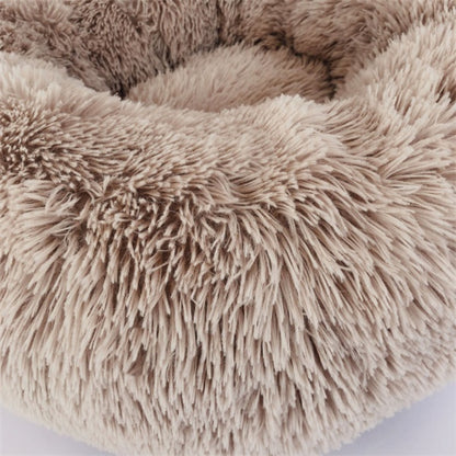 Round Plush Cat Bed – Cozy Nest Pad for Autumn & Winter Comfort