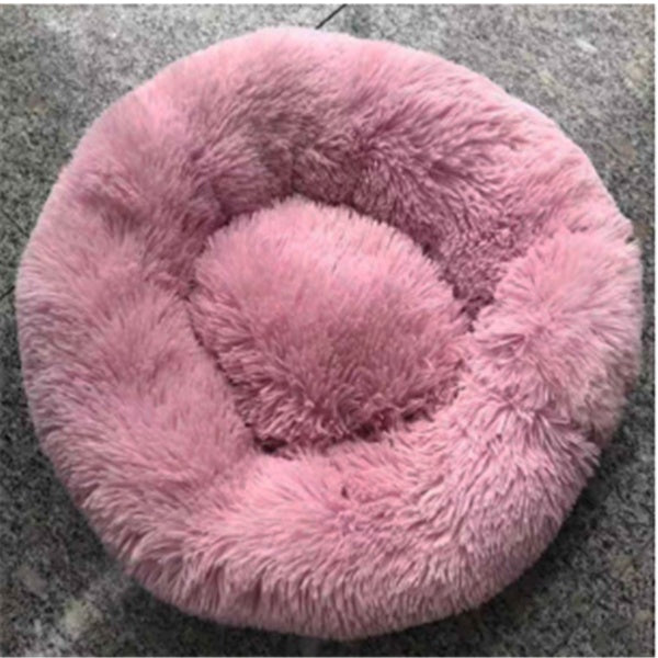 Round Plush Cat Bed – Cozy Nest Pad for Autumn & Winter Comfort