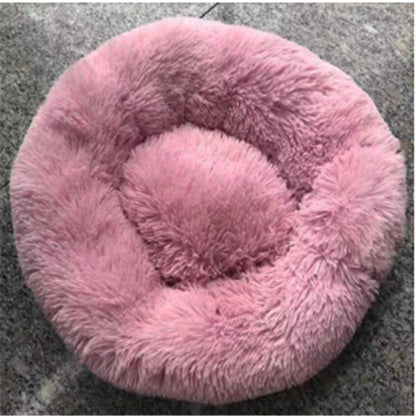 Round Plush Cat Bed – Cozy Nest Pad for Autumn & Winter Comfort