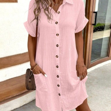 Robe Boutonnée Multi-Poches – Rigama Confort Facile