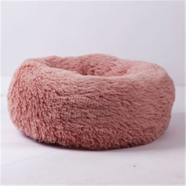 Round Plush Cat Bed – Cozy Nest Pad for Autumn & Winter Comfort