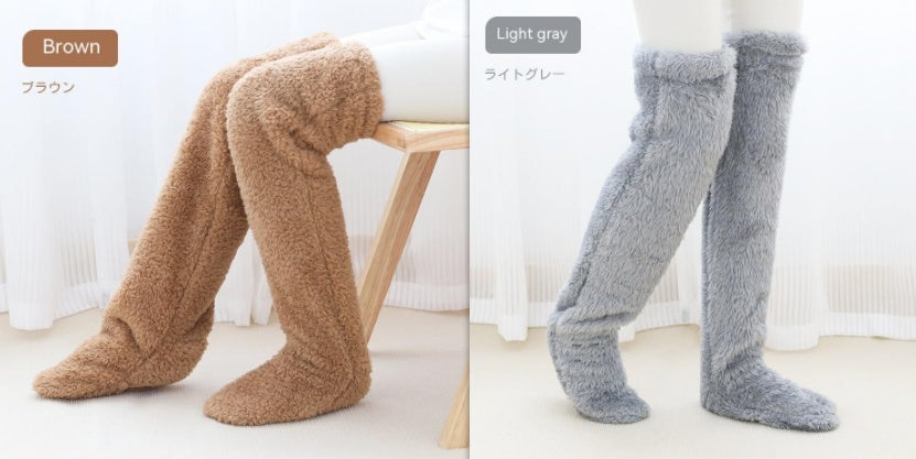 Chaussettes longues et douces au-dessus du genou – chaleur hivernale et confort absolu