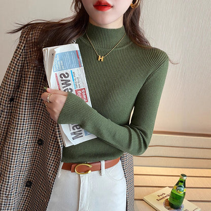 Pull Col Mi-Haut Slim Manches Longues – Élégance Automnale