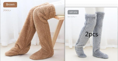 Chaussettes longues et douces au-dessus du genou – chaleur hivernale et confort absolu