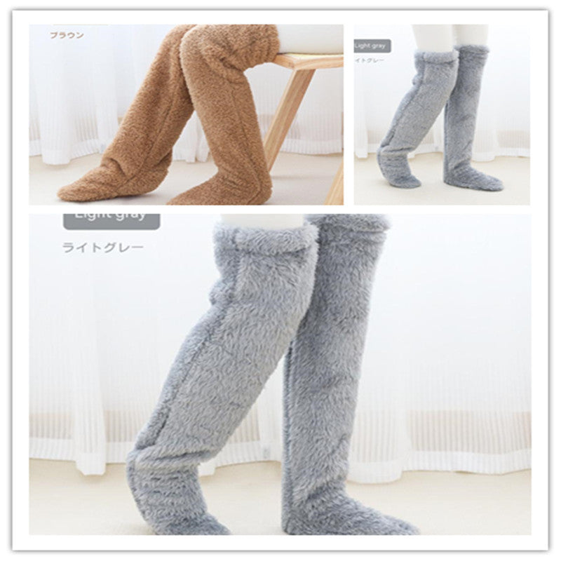 Chaussettes longues et douces au-dessus du genou – chaleur hivernale et confort absolu