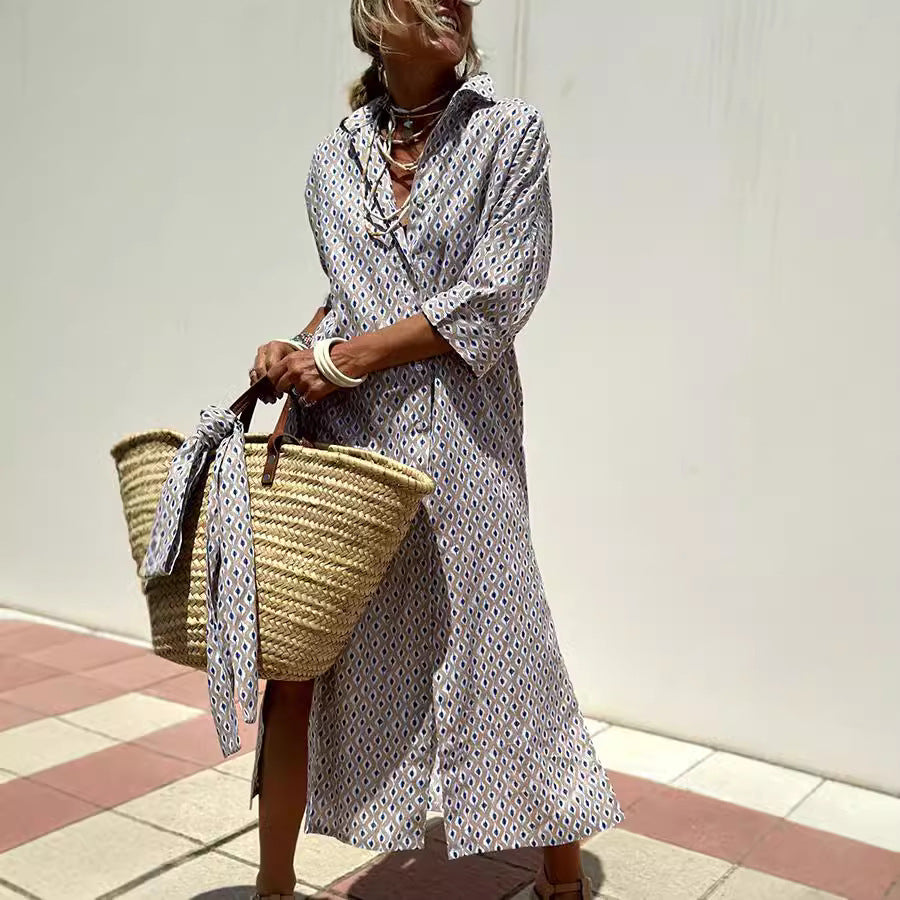 Robe Chemise Rayée avec Ceinture