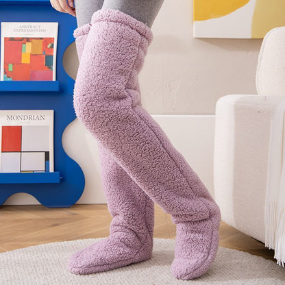 Chaussettes longues et douces au-dessus du genou – chaleur hivernale et confort absolu