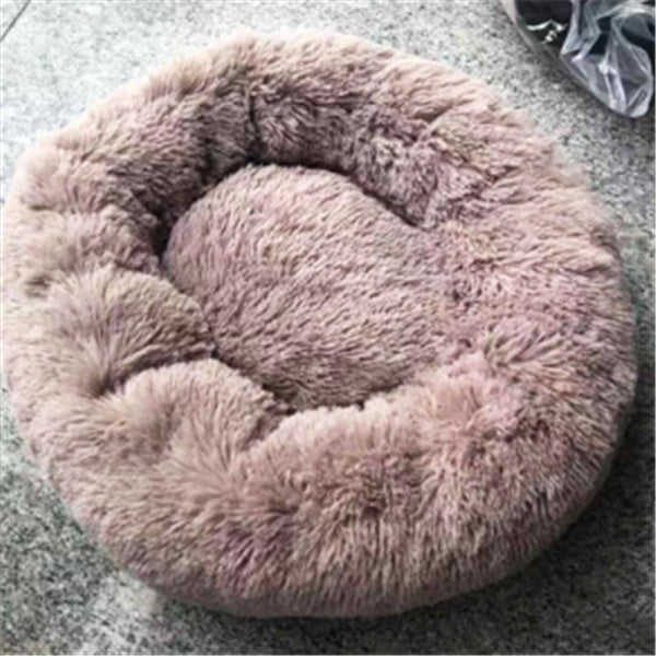 Round Plush Cat Bed – Cozy Nest Pad for Autumn & Winter Comfort