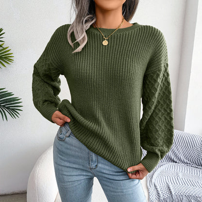 Pull Tricoté Lantern Automne-Hiver – Manches Longues pour Femme