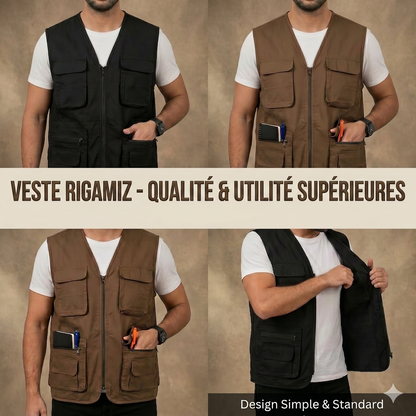 gilet multipoches homme, gilet de pêche, photographe, safari RIGAMA.STORE ™️