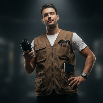 gilet multipoches homme, gilet de pêche, photographe, safari RIGAMA.STORE ™️