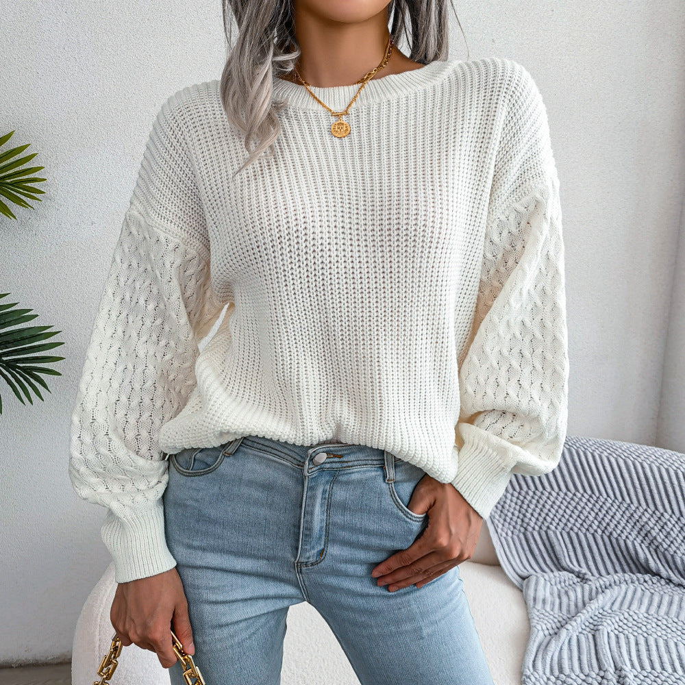 Pull Tricoté Lantern Automne-Hiver – Manches Longues pour Femme