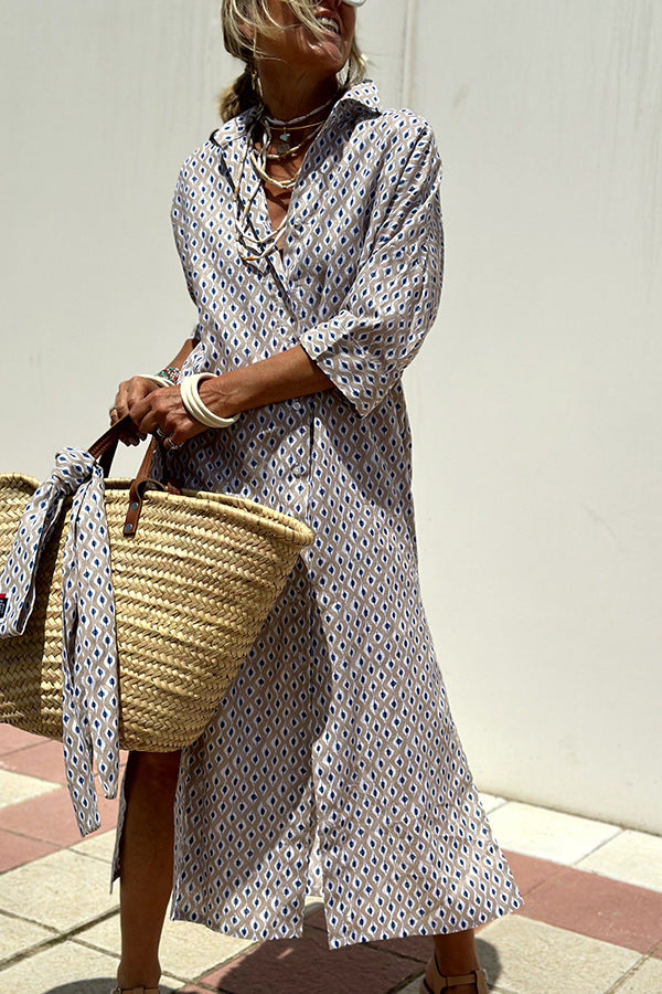 Robe Chemise Rayée avec Ceinture