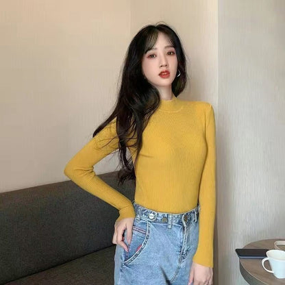 Pull Col Mi-Haut Slim Manches Longues – Élégance Automnale