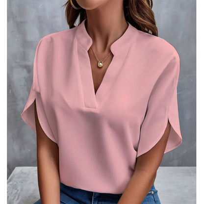Blouse en chiffon manches courtes – look polyvalent et confortable
