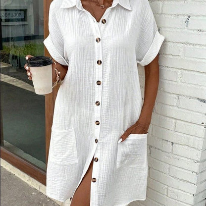 Robe Boutonnée Multi-Poches – Rigama Confort Facile